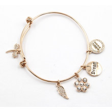 Gold Plating Bangle with Custom Charms